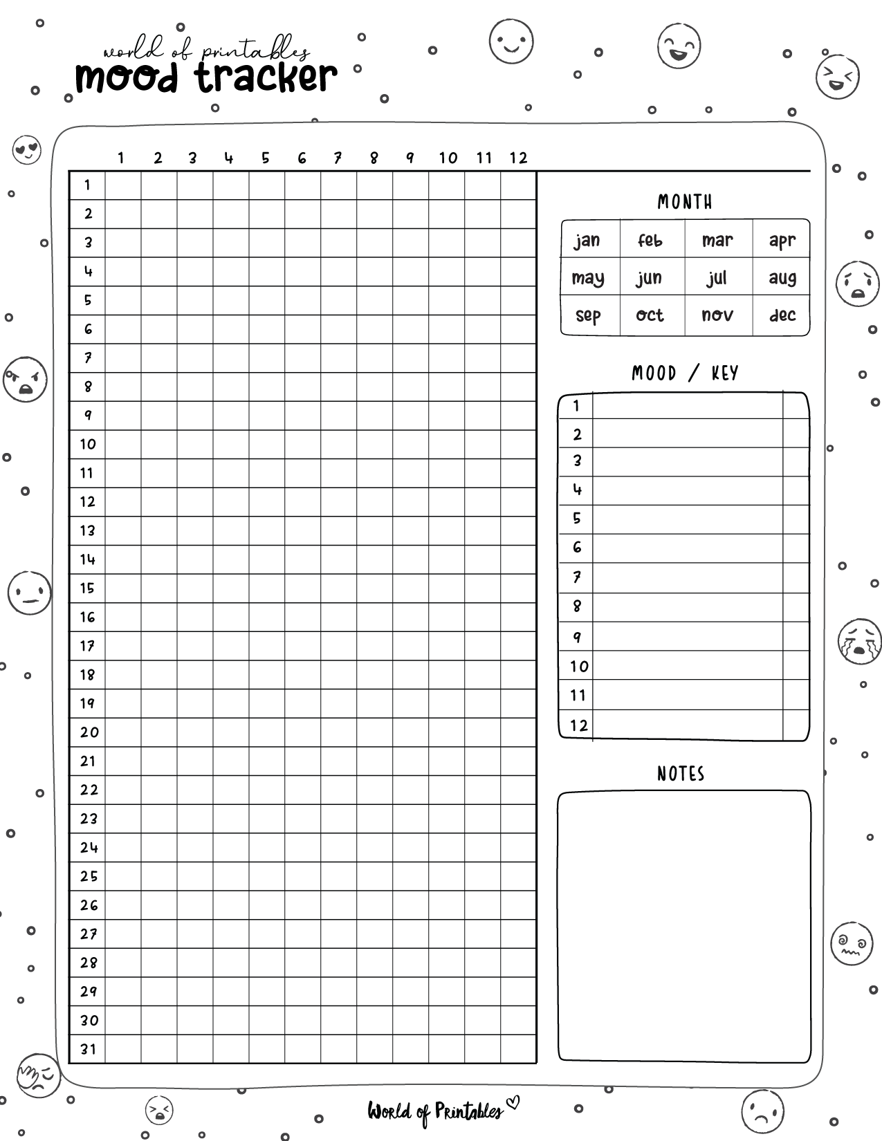 mood trackers - 16 free printable templates - world of printables